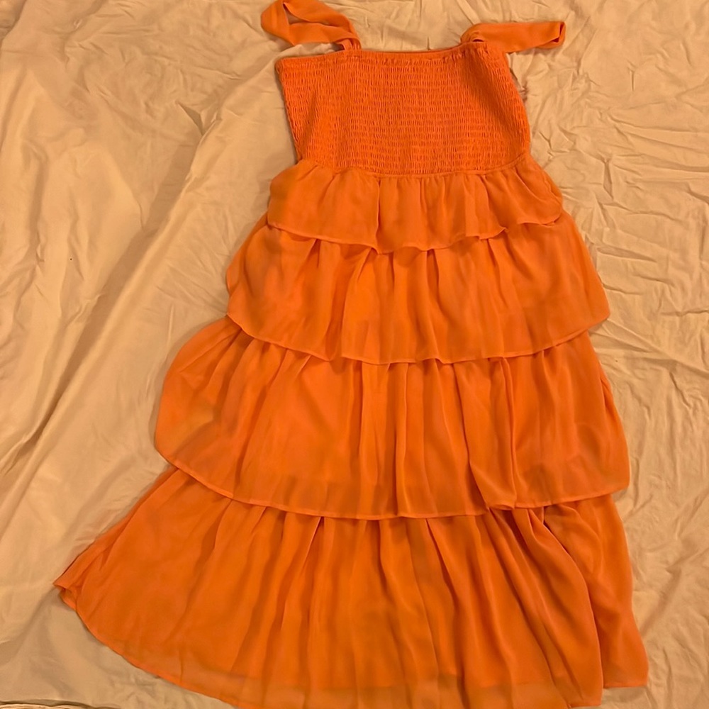 Orange ruffle dress